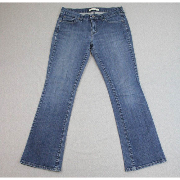 Levi's 515 Bootcut Jeans Women 8 Blue Denim Stretch Pockets Medium Wash Mid-Rise - Picture 1 of 8